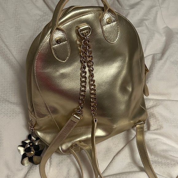 Juicy Couture Gold Backpack with Floral Accent - Picture 2 of 8